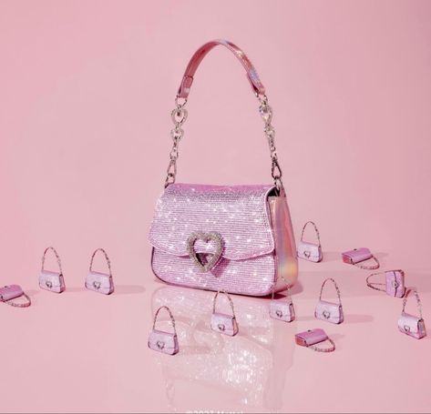 Pink Embellished Top Handle Bag, Luxury Rhinestone Bags For Shopping, Glamorous Rhinestone Crossbody Bag, Glamorous Rhinestone Crossbody Shoulder Bag, Glamorous Crossbody Bag With Rhinestones, Luxury Embellished Pink Bag, Luxury Pink Embellished Bag, Handheld Pink Rhinestone Bag, Pink Rhinestone Handheld Bag