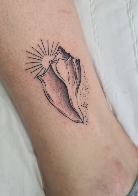 Conch Tattoo, Conch Shell Tattoo, Shell Tattoo, Seashell Tattoos, Shell Tattoos, 100 Tattoo, Forearm Sleeve Tattoos, Friendship Tattoos, Leg Tattoos Women