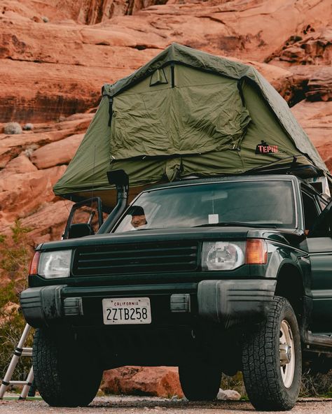 Our little home on wheels❤️‍🔥🌵This roof tent is so warm at night even in rain and freezing temperatures. Although we’re still figuring out how to prevent wind noise at night (because it sounds like we’re getting beat upside the head for 7 hours straight) it is pretty comfy overall! . . . . . #rooftent #tepuitents #overlandrig #overlandbound #overlandlife #overlandcamper #overlandcamping #experiencesoverthings #mitsubishimonterosport #mitsubishi4x4 #mitsubishipajero #offroadgirls #offroadgirl... Home On Wheels, Roof Tent, 7 Hours, House On Wheels, Little Houses, The Head, Sounds Like, At Night, Tent