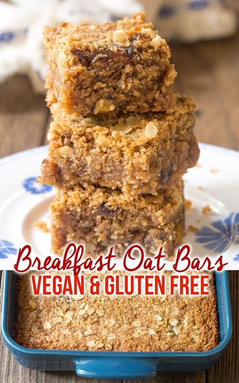 Breakfast Oat Bar Recipe - #GlutenFree and #Vegan breakfast bars made with oats, dates, and nuts. These delicious bars make fabulous after school snacks! #ASpicyPerspective via @spicyperspectiv Vegan Breakfast Bars, Oat Bar Recipe, Soft Breakfast, Oat Bar Recipes, Flapjack Recipe, Vegan Breakfasts, Vegetarian Nutrition, A Spicy Perspective, Oats Breakfast