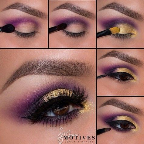 Purple & gold! Go Dawgs or LSU? Step By Step Eye Makeup, Cute Fluffy Kittens, Soft Eye Makeup, Makeup 2017, Beautiful Eyeshadow, Beginners Eye Makeup, Purple Eye Makeup, Fluffy Kittens, Makeup Help