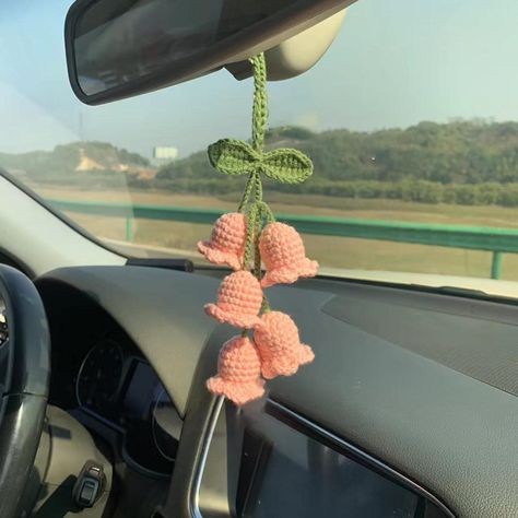 PRICES MAY VARY. ◆☀◆【Car Hanging Accessories size】Car Mirror Hanging Accessoriesy consists of four flowers, length 15cm, flower width 4cm, we will send 15cm extension cord, so you can adjust the height according to your needs after receiving the goods, is a great Rearview Mirror Accessories. ◆☀◆【Car Hanging Accessories material】Car Mirror Hanging Accessoriesy 100% handmade work, using a soft and strong feel of high-quality knitted yarn, through the unique and detailed design to complete the colo Rearview Mirror Accessories, Car Mirror Hanging Accessories, Car Hanging Accessories, Car Mirror Hangers, Car Mirror Hanging, Mirror Accessories, Girly Car Accessories, Mirror Pendant, Crochet Flowers Easy