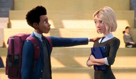 Miles And Gwen, Spider Man Into The Spider Verse, Miles Spiderman, Into The Spider Verse, 2018 Movies, Spider Girl, Gwen Stacy, Fair Use, Spider Gwen