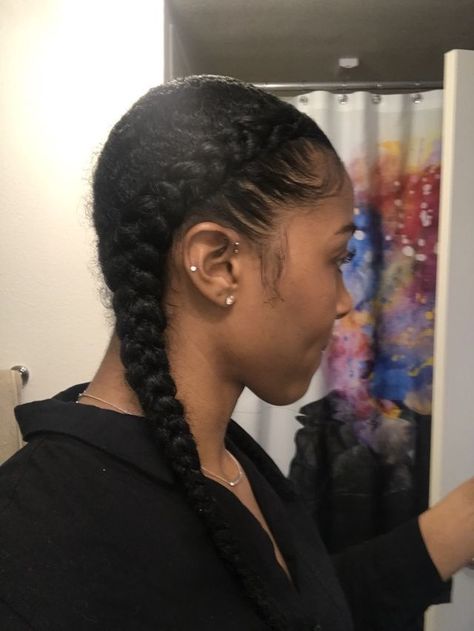 Kepang Dua, Marley Braid, Water Hair Growth, Braid Twist, Two French Braids, Natural Braided Hairstyles, Looking In The Mirror, Natural Braids, Marley Hair