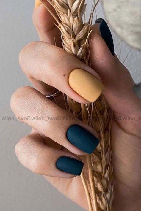 Are you looking for ideas for classic autumn nails? Whether you’re looking for some beautiful fall sparkle or a neutral or matte look, here are 20 classic fall blue nails fall blue nails art designs fall blue nails 2023 #fallbluenails #fallbluenailsartdesigns #fallbluenails2023 Matt Colored Nails, Fall 2033 Nails, Dark Green Fall Nails Matte, Fall Mat Nails Ideas, Dip Nail Ideas Matte, Matte Dipped Nails, Fall Nails 2022 Color Trends Matte, Short Trendy Nails Matte, Matte Fall Nail Colors