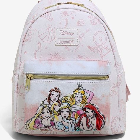 Every Disney Princess, Disney Princess Backpack, Princess Backpack, Minnie Mouse Backpack, Disney Loungefly, New Disney Princesses, Disney Princess Belle, Loungefly Bag, Disney Bag