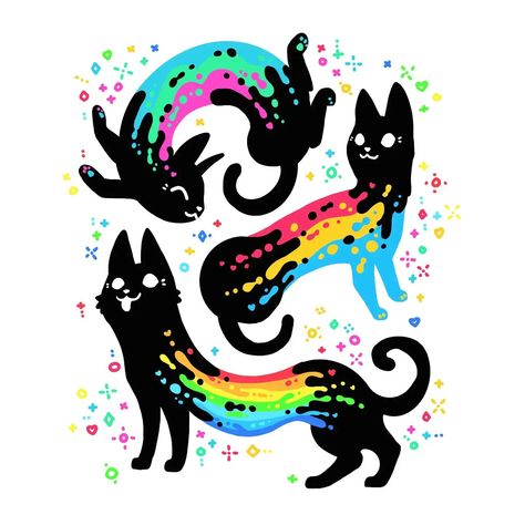 Posca Marker, Posca Art, Rainbow Cat, Lgbt Art, Rainbow Art, Arte Fantasy, Cute Animal Drawings, Cat Drawing, Cute Doodles