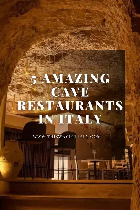 This post explores 5 fabulous cave restaurants in Italy worth including in your travel itinerary. Cave restaurants in Italy are hidden gems that offer not only fantastic food but also a one-of-a-kind atmosphere that will leave you in awe. Imagine dining in a cave, surrounded by ancient rock formations and dimly lit by soft candlelight! What could be more fantastic? These incredible cave restaurants provide a sense of mystery and intimacy that is hard to find elsewhere. Cave Restaurant Italy, Tuscany Restaurants, Amalfi Coast Restaurants, Restaurants In Italy, Stresa Italy, Cave Restaurant, Italy Spring, Trip Italy, Italy Restaurant