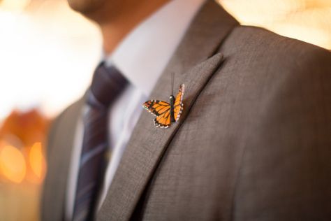 <3 BUTTERFLY BOUTONNIERE - Santa Barbara Wedding at Dos Pueblos Ranch from Michael & Anna Costa Butterfly Boutonniere, Fairy Woodland, Wedding Boutonnieres, Eco Wedding, Butterfly Wedding, Santa Barbara Wedding, One Fine Day, Boutonniere Wedding, Bridesmaids And Groomsmen