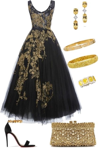 Black And Gold Gown Elegant Formal, Black And Gold Evening Dress, Black And Gold Formal Dress, Black Gown With Gold Accent, Black And Gold Princess Dress, Black And Gold Dress Formal Classy, Black And Gold Wedding Dress, Black And Gold Fantasy Dress, Gilded Glamour Dress Black