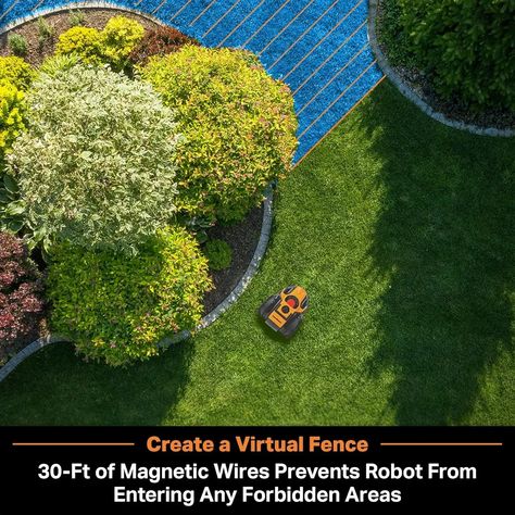 Robot Lawn Mower Perimeter Wire Free Robotic for Small Yards up to 1000 Square feet Optical