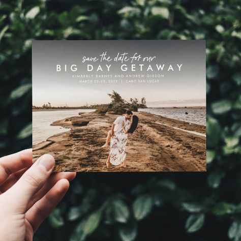 Save the Date Cards & Invitation Templates | Zazzle Destination Wedding Save The Date, Wedding Announcement Cards, Beach Hawaii, Simple Invitation, Minimalist Wedding Invitations, Cadeau Photo, Save The Date Templates, Save The Date Postcards, Simple Wedding Invitations