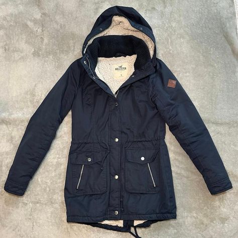 Hollister Parka Coat Jacket Women Size S Blue Full... - Depop Depop Outfit, Hollister Parka, Coat Jacket Women, Faux Fur Hoodie, Hoodie Y2k, Fur Hoodie, Sherpa Hoodie, Parka Coat, Jacket Women