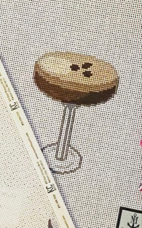 Needle Point Aesthetic, Espresso Martini Embroidery, Needlepoint Aesthetic, Needle Point Pillow, Needle Point Patterns, Needlepoint Ideas, Diy Stockings, Needlepoint Ornaments, Travel Tags