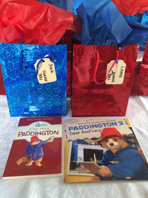 Party favours for a Paddington party! Paddington Party, Paddington Bear Party, Paddington Bear, Bear Party, Banners Buntings, Party Bag Fillers, Party Favours, Event Ideas, 80th Birthday