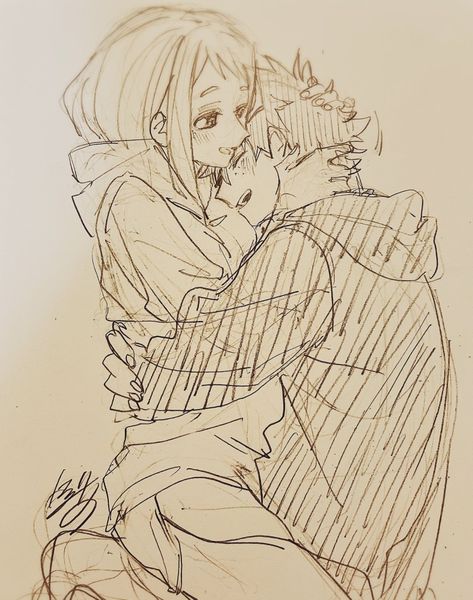 * Credits to authors * Anime Websites, Nintendo Fan Art, Fandom Drawing, Cute Romance, Romance Art, Ochako Uraraka, Anime Heaven, Poses References, Anime Couples Manga