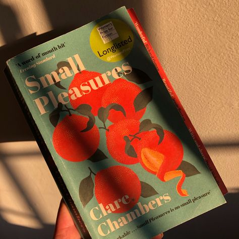 the book ‘small pleasures’ by clare chambers with sun rays hitting the cover Small Pleasures Book, Non Fiction Books Aesthetic, Cosy Books, Underrated Books, Bujo 2023, Morning Reading, Small Pleasures, Books Tbr, Aesthetic Sun