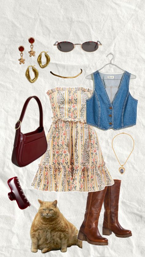 Modest Mouse Concert Outfit, Farmers Market Outfit Aesthetic, Pheobe Buffay Outfit, Cute Picnic Outfits, 70s Outfits Aesthetic, Germany Outfits, Looks Country, Phoebe Buffay, Aesthetic Fits