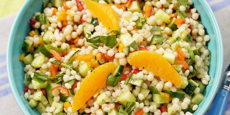 Cuscus Salad, Summer Couscous Salad, Summer Couscous, Chicken Couscous Salad, Summer Entertaining Recipes, Couscous Salad Recipes, Sunny Anderson, Caprese Pasta Salad, Caprese Pasta