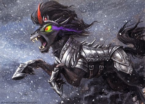 Mlp Villains, Mlp Oc, Mlp Art, Nightmare Moon, Mlp Comics, Fantasy Horses, Mlp Characters, Mlp Fan Art, Acrylic On Wood