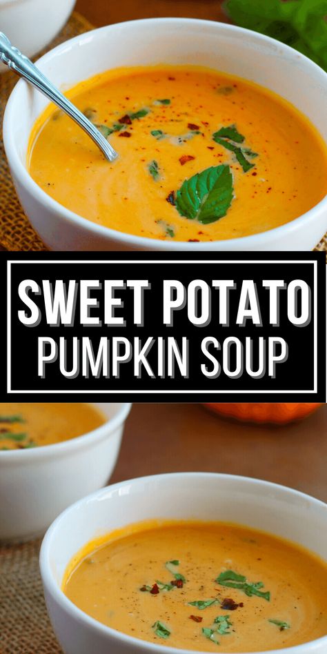 Pumpkin Soup Recipe Crockpot, Sweet Potato Pumpkin Soup, Soup Recipe Crockpot, Healthy Pumpkin Soup, Pumkin Soup, Pumpkin Sweet Potato Soup, Sweet Potato Pumpkin, Pumpkin Soup Easy, Pumpkin Soup Healthy