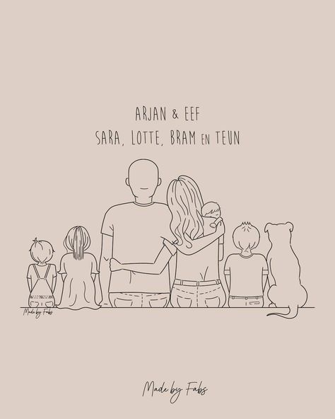 Elke familie heeft een uniek verhaal. Laat mij jouw verhaal vastleggen met een prachtig handgetekend familieportret. 💕👨‍👩‍👧‍👦 . . . #lijntekening #details #cadeautip #happycouple #lineart #herinneringen #familieportret #familie #cadeau #vaderdag #illustratie #gepersonaliseerd #gepersonaliseerdcadeau Line Art