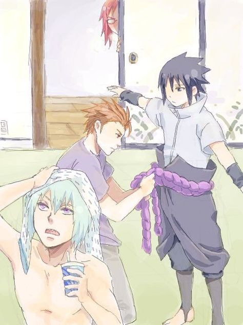 Hozuki Suigetsu || Jugo || Uzumaki Karin || Uchiha Sasuke || Team Taka || Naruto Shippuden Sasuke And Karin, Team Taka, Comic Naruto, Sasuke Shippuden, Naruto Team 7, Naruto Teams, Sasuke Sakura, Naruto Fan Art, Naruto Sasuke Sakura