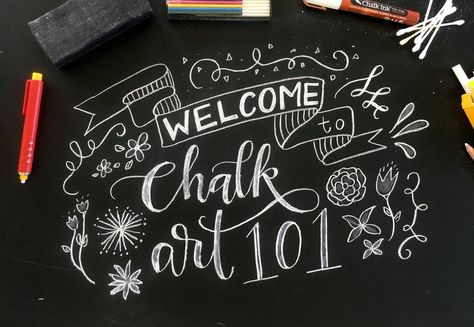 Class Supply List, Unique Lettering, Art 101, Faux Calligraphy, Chalkboard Lettering, Chalk Lettering, Chalk Ink, Chalkboard Designs, Fancy Letters