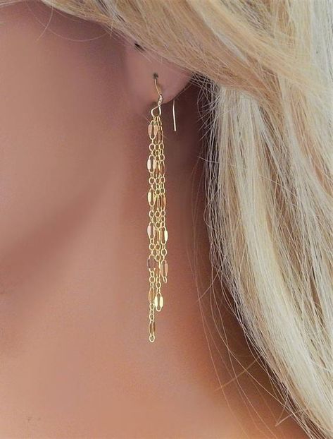 Dainty Dangle Earrings, Gold Dangle Earrings, Long Tassel Earrings, Wire Earrings, Gold Earrings Dangle, Keep Jewelry, Matching Necklaces, Tassel Earrings, Earrings Gold