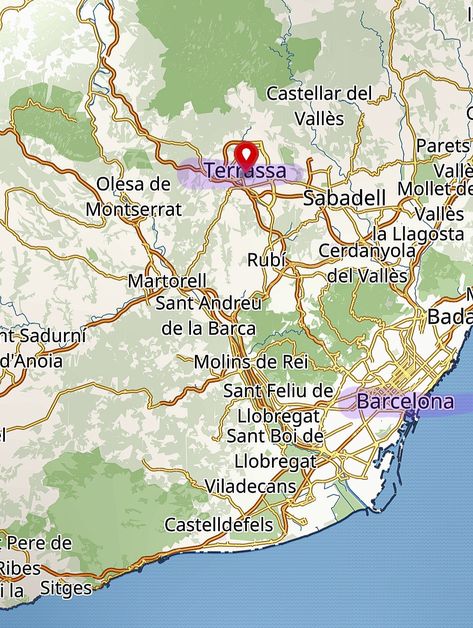 Catalonia Map: Terrassa <-> Barcelona Map Of Barcelona, Barcelona Spain Map, Barcelona Urban Planning, Barcelona Map Illustration, Map Of Spain, Barcelona, Spain, Map, Quick Saves