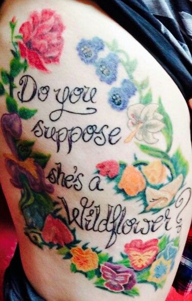 Flower tattoo alice in wonderland love tge flowers Wonderland Flowers Tattoo, Alice In Wonderland Flowers Tattoo, Flowers Tattoo Ideas, Wonderland Flowers, She's A Wildflower, Alice In Wonderland Quotes, Alice And Wonderland Tattoos, Alice In Wonderland Quote, Alice In Wonderland Flowers