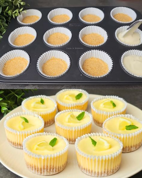 Recipes With Mascarpone, Recipes With Mascarpone Cheese, Mascarpone Cheesecake, Mini Lemon Cheesecakes, Cake With Mascarpone, Mascarpone Recipes, Dinner Party Desserts, Cheesecake Lovers, Biscuits Easy