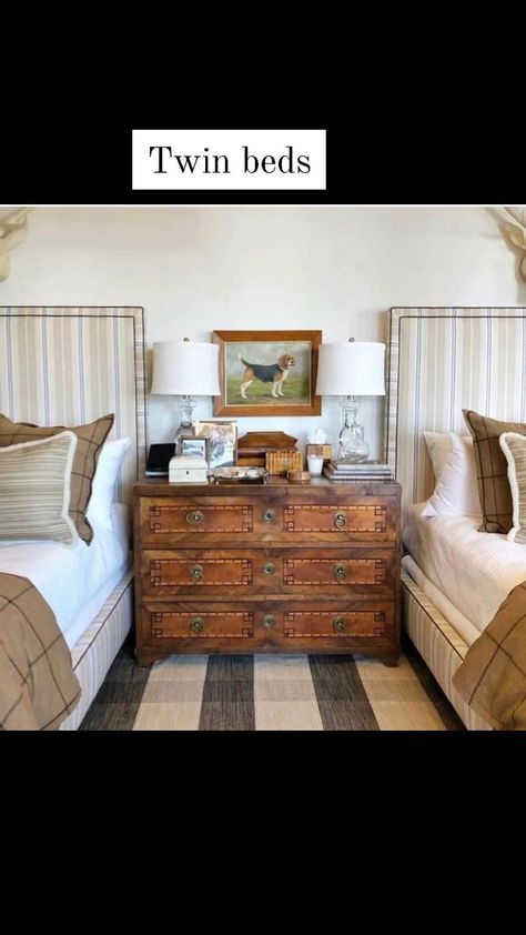 Emi Pradera (@byemilymeadow) • Instagram photos and videos Bedroom With 2 Beds, Eclectic Guest Bedroom, Mixed Furniture, Twin Sleigh Bed, Classic Coastal, Southern Pine, Attic Bedrooms, Twin Bedroom, Side Tables Bedroom