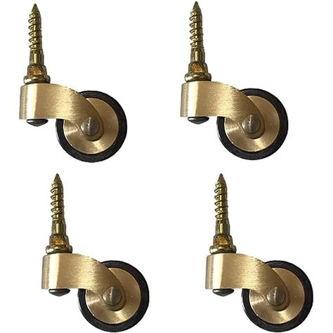 Solid Brass Caster Wheel,25mm Antique Style Casters,Moving Caster Wheels,360° Swivel Caster,Vintage Rubber Castors for Furniture,150kg Load Capacity,4 Pcs: Amazon.com: Industrial & Scientific Vintage Casters, Threaded Rods, Caster Wheels, Swivel Casters, Casters Wheels, Caster, Medical Supplies, Pharmacy Gifts, Antique Style