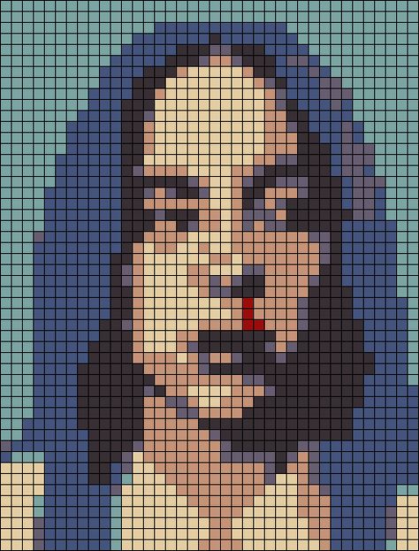 Alpha pattern #115981 | BraceletBook Evermore Pixel Art, Billie Eilish Pixel Art Grid, Melanie Martinez Pixel Art Grid, Olivia Rodrigo Alpha Pattern, Billie Eilish Crochet Pattern, Billie Eilish Alpha Pattern, Pixelated Painting, Pixel Art Face, 32x32 Pixel Art Grid