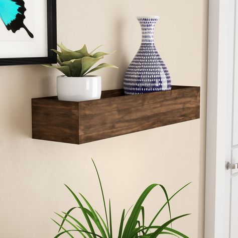 Wrought Studio Foxwell Wood Wall Shelf & Reviews | Wayfair Industrial Wall Shelves, Reclaimed Wood Floating Shelves, Wood Floating Shelf, Modern Floating Shelves, Wood Hexagon, Wood Mantle, Corner Wall Shelves, Hexagon Shelves, Wooden Floating Shelves