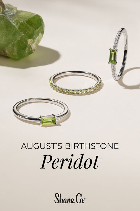 Shine bright with the gemstone you were born to wear. People who celebrate August birthdays are lucky enough to call peridot their birthstone. Its pretty green color pairs well with every shade of gold. Shop our wide selection of peridot fine jewelry, including bracelets, necklaces, earrings and rings. Treat yourself to a piece of peridot fine jewelry, or gift a piece of birthstone jewelry to someone celebrating an August birthday. August Birthdays, Braid Rope, August Birthstone Ring, Color Pairs, August Birthday, Gold Shop, Peridot Jewelry, Birthday Jewelry, Gems Bracelet