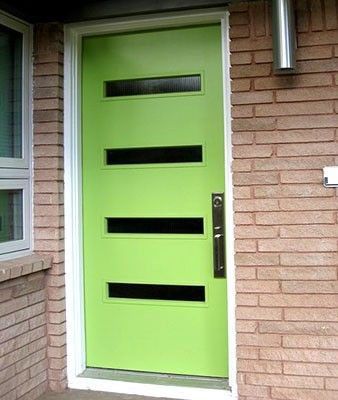 Mid-Century Modern Freak — Fun mid-century modern doors for 50’s ranch homes,... Neon Door, Mid Century Modern Front Door, Front Door Options, Vancouver Special, Modern Front Doors, Mid Century Modern Door, Door Lighting, Front Door Ideas, Front Door Lighting