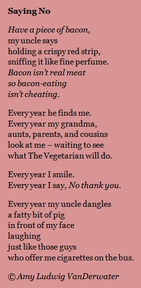 The Poem Farm: Saying No to Pressure | growing poetry and lessons for all ages... This poem appears in THE POETRY FRIDAY ANTHOLOGY FOR MIDDLE SCHOOL, compiled by Sylvia Vardell and Janet Wong.  A poem about standing up for beliefs...free verse.  The Poem Farm is Amy Ludwig VanDerwater's ad-free, searchable blog full of hundreds of poems, poem mini lessons, and poetry ideas for home and classroom - www.poemfarm.amylv.com. Poetry Middle School, Free Verse Poetry, Poetry Workshop, Free Verse Poems, Poetry Day, 6th Grade Reading, Common Core Ela, Poetry Ideas, Free Verse