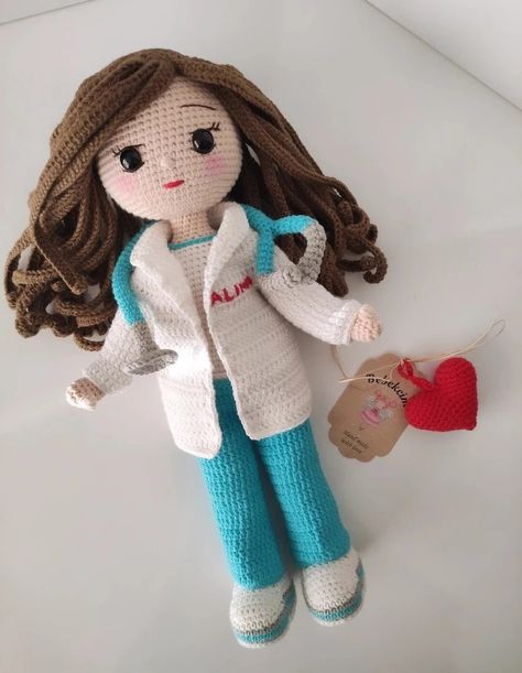 Nursing Crochet, Nurse Crochet, Crochet Doctor, Doctor Doll, Gift For Doctor, Crochet Sewing, Crochet Business, Gift For Nurse, Crochet Cardigan Pattern