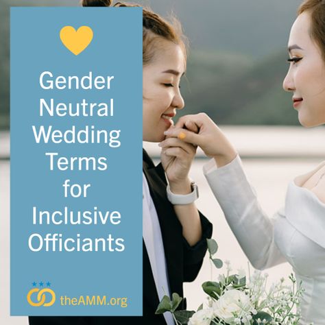 Learn inclusive, gender-neutral alternatives for common wedding terms for the couple and their wedding party, and help make the wedding industry more welcoming to LGBTQ+ couples and their friends and families! This list includes simple gender-free substitutes for commonly gendered terms like bridal, bride or groom, bridesmaid, best man, and more. Gender Neutral Wedding, Gender Neutral Terms, Lgbtq Couples, Gender Free, Neutral Wedding, Industrial Wedding, Wedding Planning Tips, Wedding Tips, Our Wedding