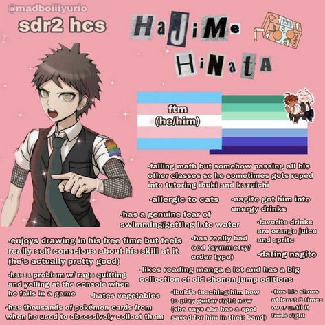 Danganronpa Hajime, Danganronpa Nagito, Danganronpa Headcanons, Intersex Flag, Rage Quit, Allergic To Cats, Mindless Self Indulgence, Lesbian Flag, Fandom Crossover