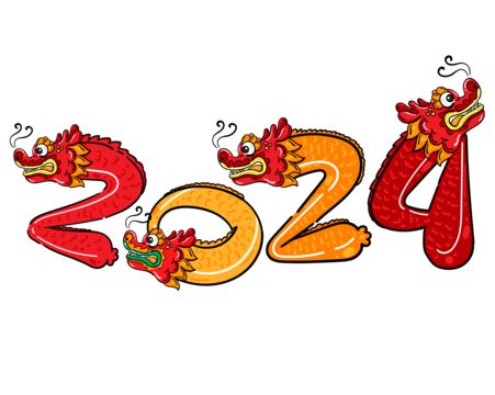 Dragon Lunar New Year Design, Doodle Dragon, Zodiac Chinese, Dragon 2024, Chinese New Year Dragon, Dragon Chinese, New Year Illustration, Photo Album Layout, New Year Png