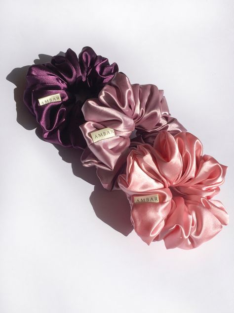 Beautiful handmade scrunchie made of satin 💕 pastel colors 🦋 once you start using them you become obsessed #scrunchies #satin #diy #sewing #sew #scrunchie Scrunchie Photoshoot Ideas, Sew Scrunchie, Accessories Photography, Handmade Scrunchie, Satin Scrunchies, Business Photoshoot, Photoshoot Idea, Ribbon Slides, Diy Sewing