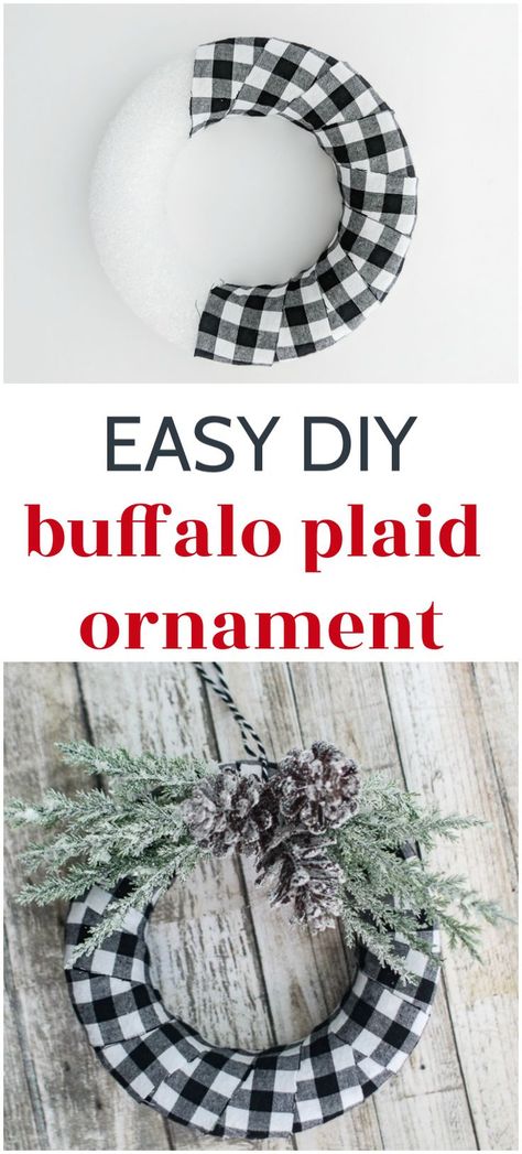 Buffalo Plaid Christmas Ornaments, Diy Christmas Decorations For Home, Farmhouse Christmas Ornaments, Plaid Christmas Decor, Diy Christmas Ornament, Farmhouse Christmas Tree, Christmas Tree Decorations Diy, Diy Christmas Decorations, 12 December