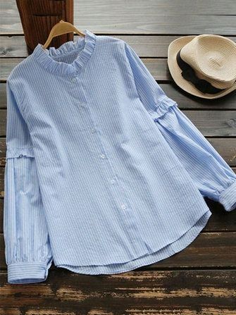 Áo Blu, Fashion Tops Blouse, Blouse Models, Sweatshirt Dress, Kurti Designs, Modest Dresses, Latest Fashion For Women, Fashion Tops, Striped Shirt