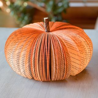 Fall Decor Paper, Rustic Orange Color, Book Pumpkins, Book Pumpkin, Rustic Books, Pumpkin Uses, Paper Pumpkins, Fake Pumpkins, Cottage Core Decor