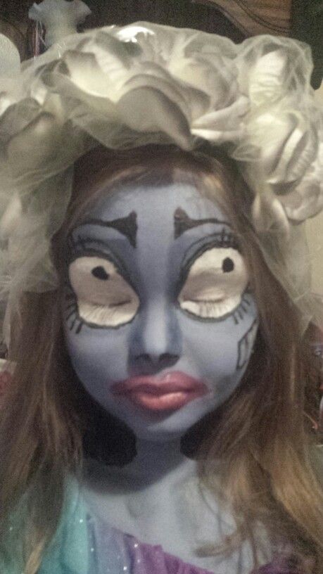 Close up lil emily of corpse bride. Ameris 10.24.15 Emily Corpse Bride, Corpse Bride, Costume Ideas, Halloween Face, Face Makeup, Close Up, Halloween Face Makeup, Halloween, Makeup