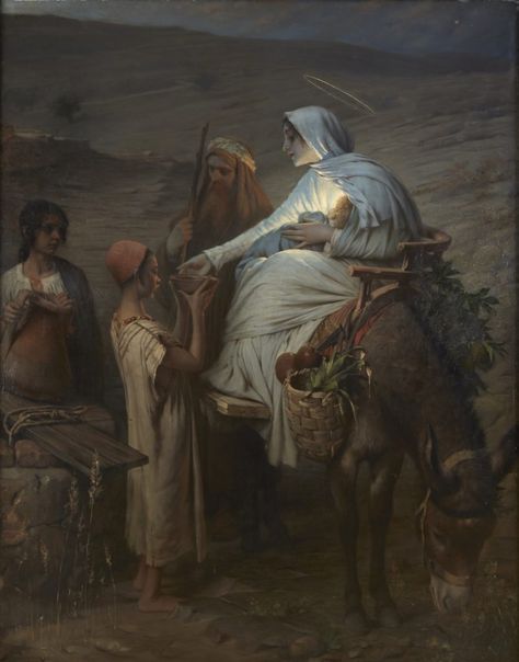 The Flight Into Egypt, Flight Into Egypt, Catholic Pictures, Catholic Images, Egyptian Culture, Blessed Mother Mary, Biblical Art, Jesus Art, Holy Family