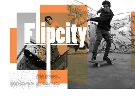 Magazine double page spread # skateboarding # Layouts Retro Magazine Layout, Raygun Magazine, Layout Editoriale, Fashion Editorial Layout, What Is Fashion Designing, Magazine Layout Inspiration, Retro Magazine, 잡지 레이아웃, Paper Magazine